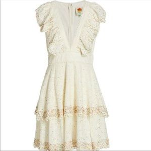 Farm Rio Dresses Farm Rio Beaded Eyelet Mini Dress - XS